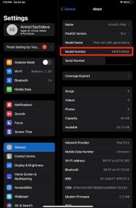 how to check the model of your ipad