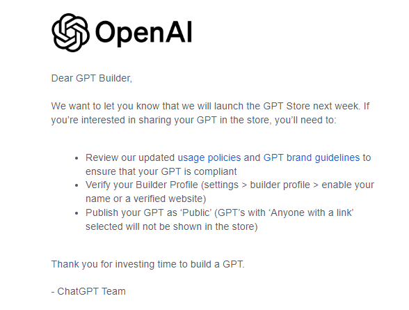 OpenAI is Finally Launching the GPT Store Next Week