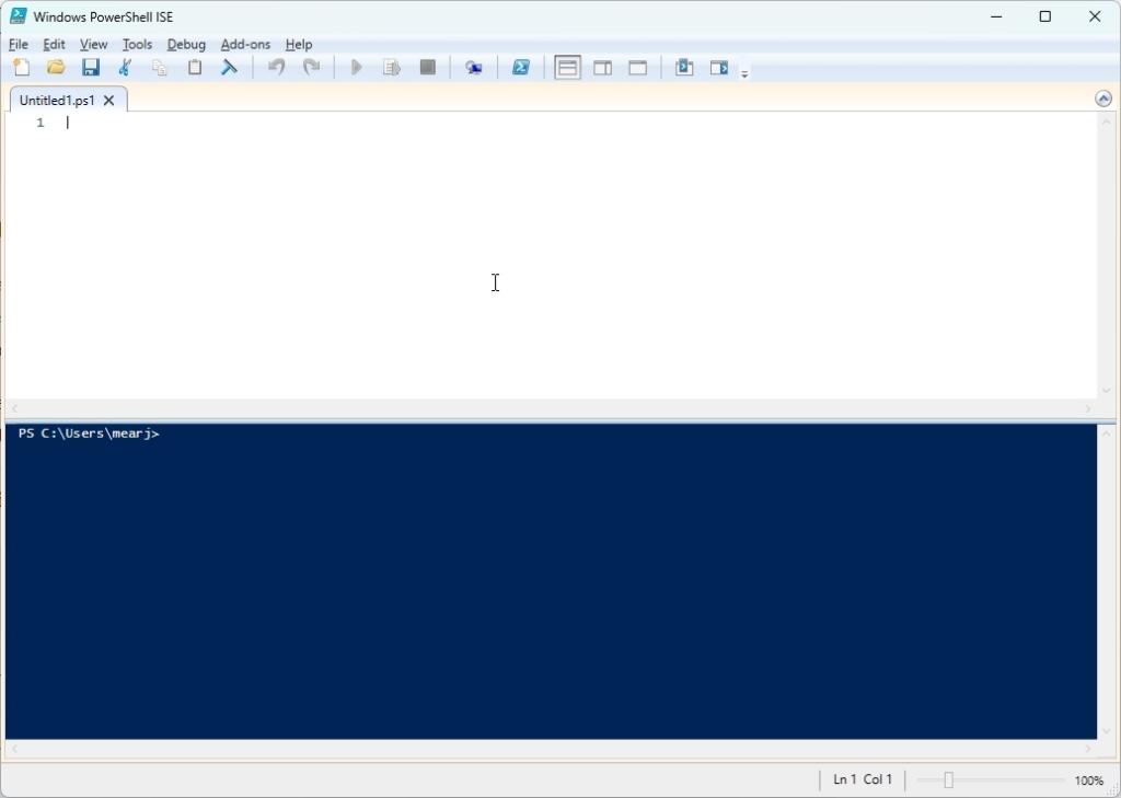 powershell ISE interface