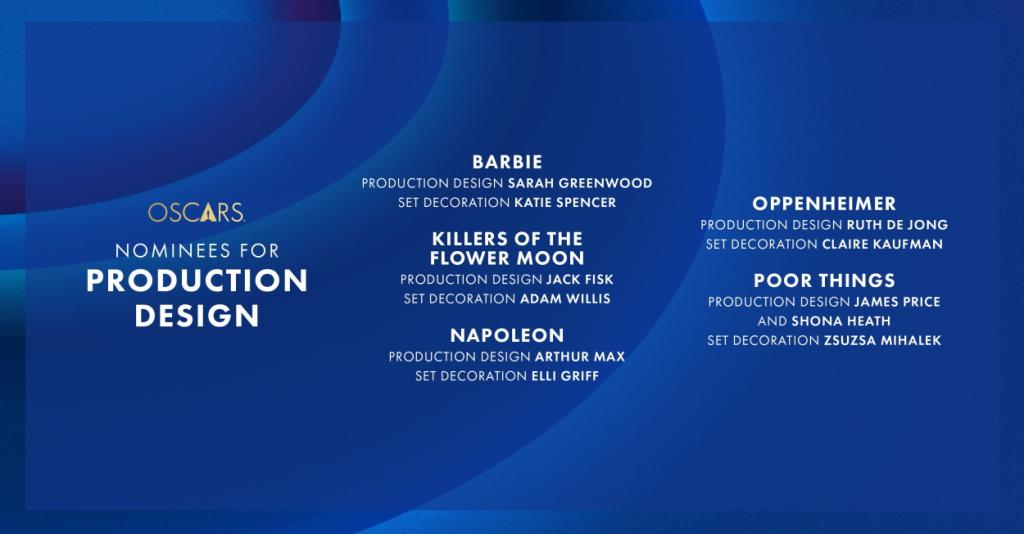 nominees for Best Production Design