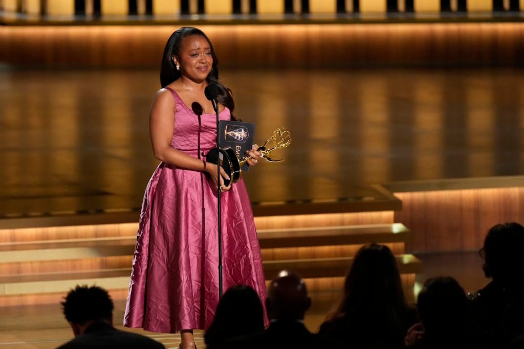 Quinta with her Emmy Award