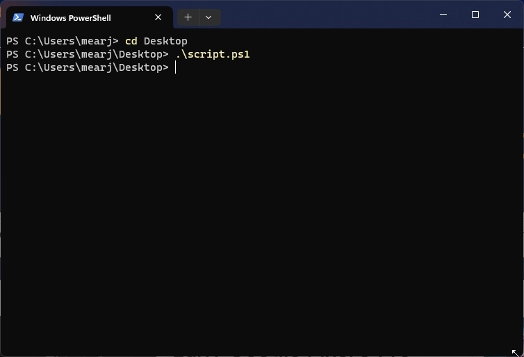 run a powershell script from powershell command line