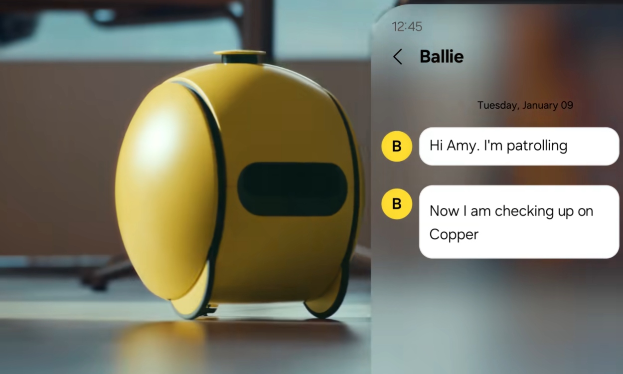 CES 2024 Samsung's Ballie AI Robot Has a Projector, Feeds Pets, and