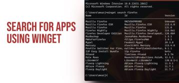 search for apps using windows package manager