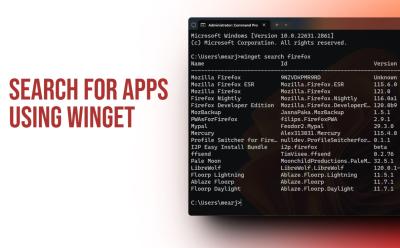 search for apps using windows package manager