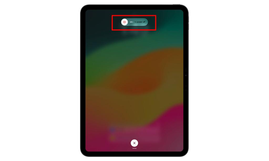 "slide to power off" screen in iPad without home button