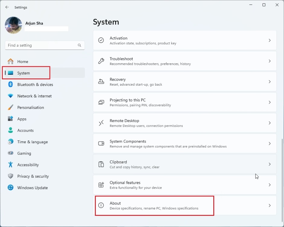 windows 11 system settings