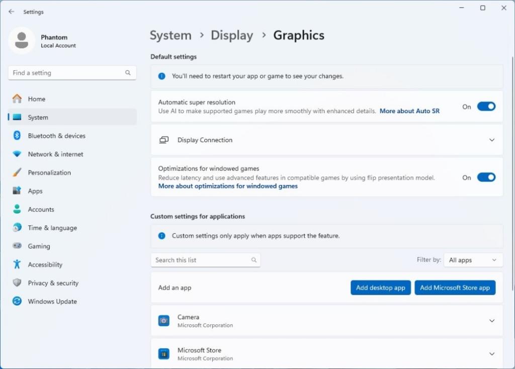 AI super resolution feature in windows 11 24h2