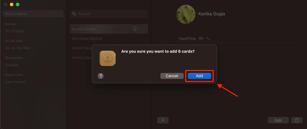 AirDrop iPhone contacts to Mac