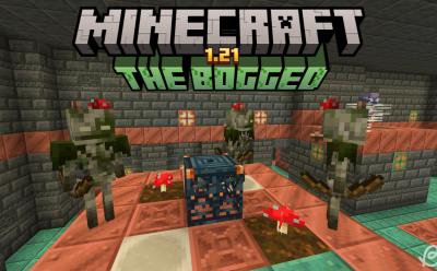 Three Bogged mobs standing around a trial spawner in a trial chamber in Minecraft 1.21