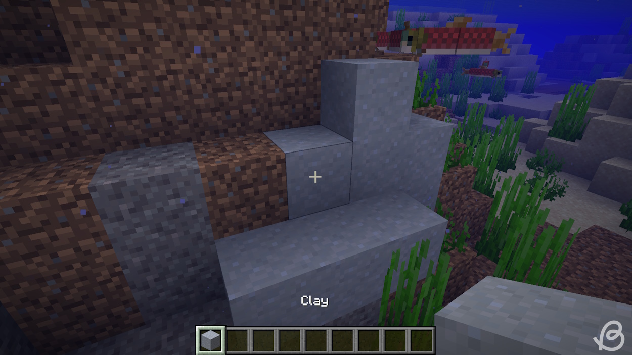 Naturally generated clay blocks in a river