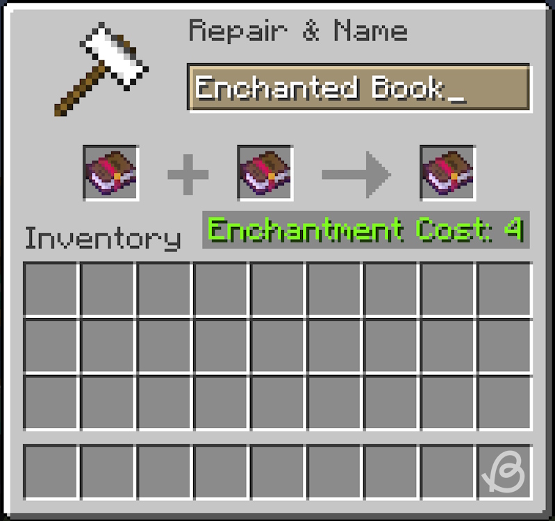 Switching places of the two enchanted books to lower the enchantment cost