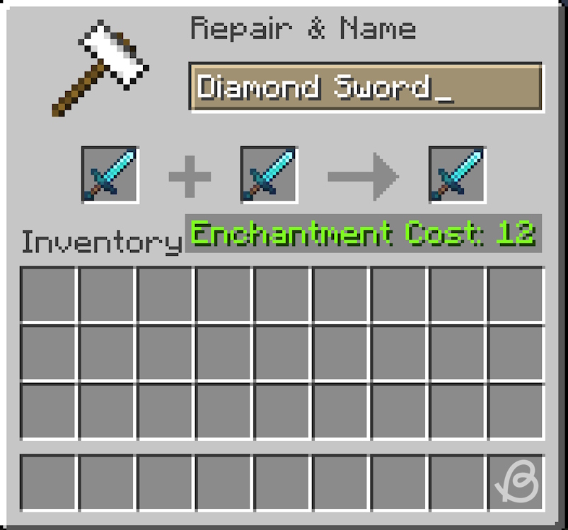 The enchantment cost is 12 when you switch the two swords.