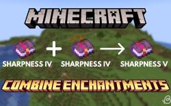 Combining two sharpness IV enchantments will yield one sharpness V enchantment in Minecraft