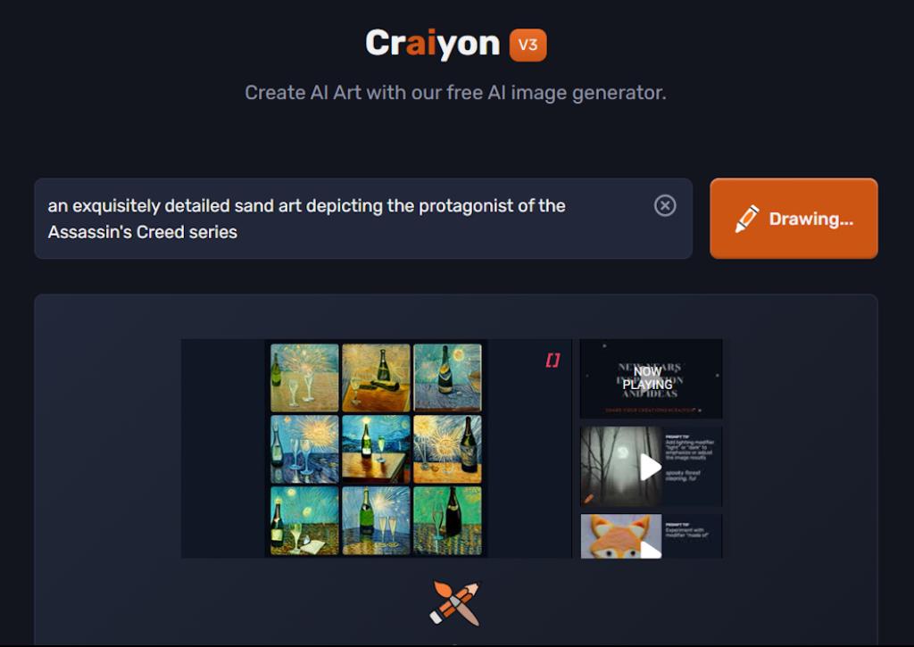 Craiyon website interface
