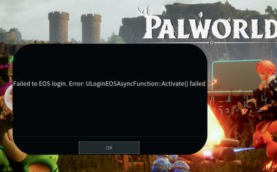 EOS Login Error message Palworld