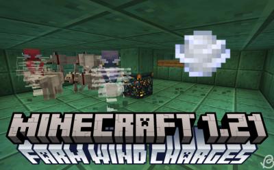 Tamed wolves attacking Breezes and farming wind charges in Minecraft 1.21