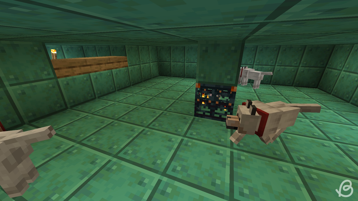 Tamed wolves in a room around the Breeze trial spawner and the player AFK spot on the side