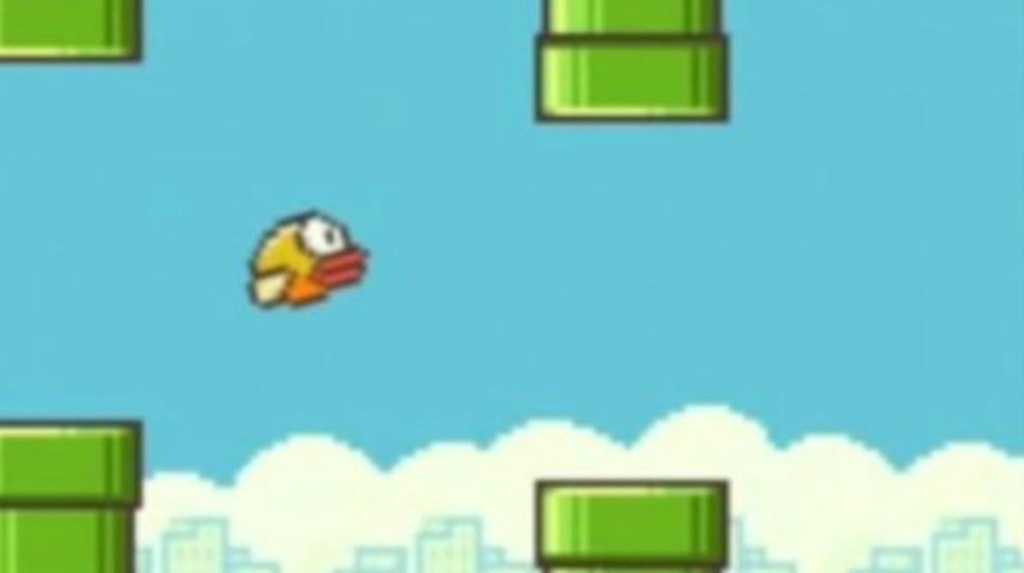 Flappy Bird gameplay screen