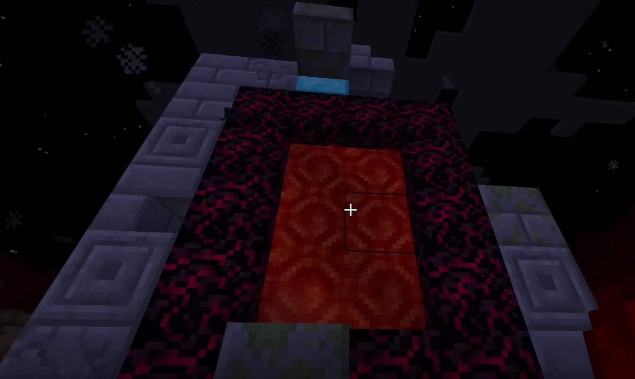 Lit portal to the Darkness dimension from the Forest Dweller Minecraft mod