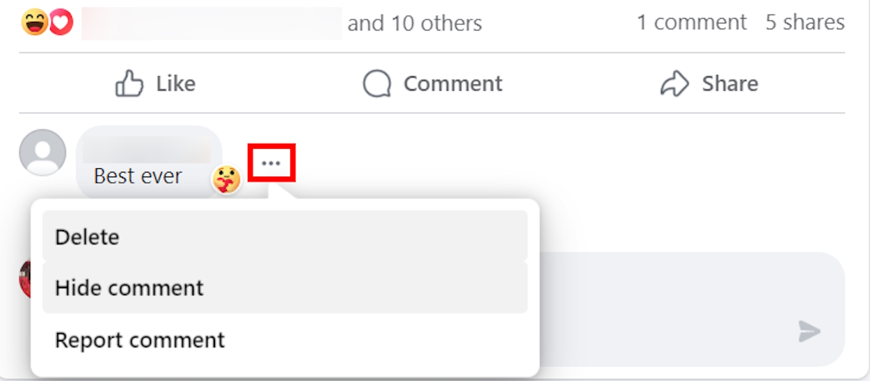 how to remove comments from my facebook post
