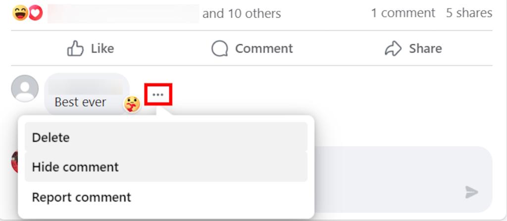 Hide or delete Facebook comment