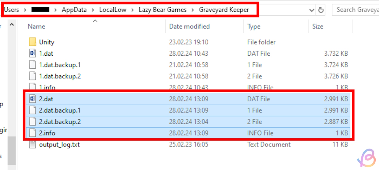 Save files inside the Graveyard Keeper folder