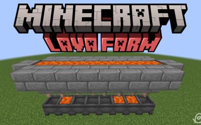 Finished and functional lava farm in Minecraft