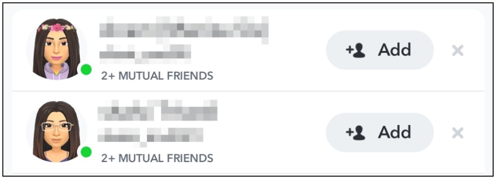 Check the Mutual Friend tag beneath Snapchat username 