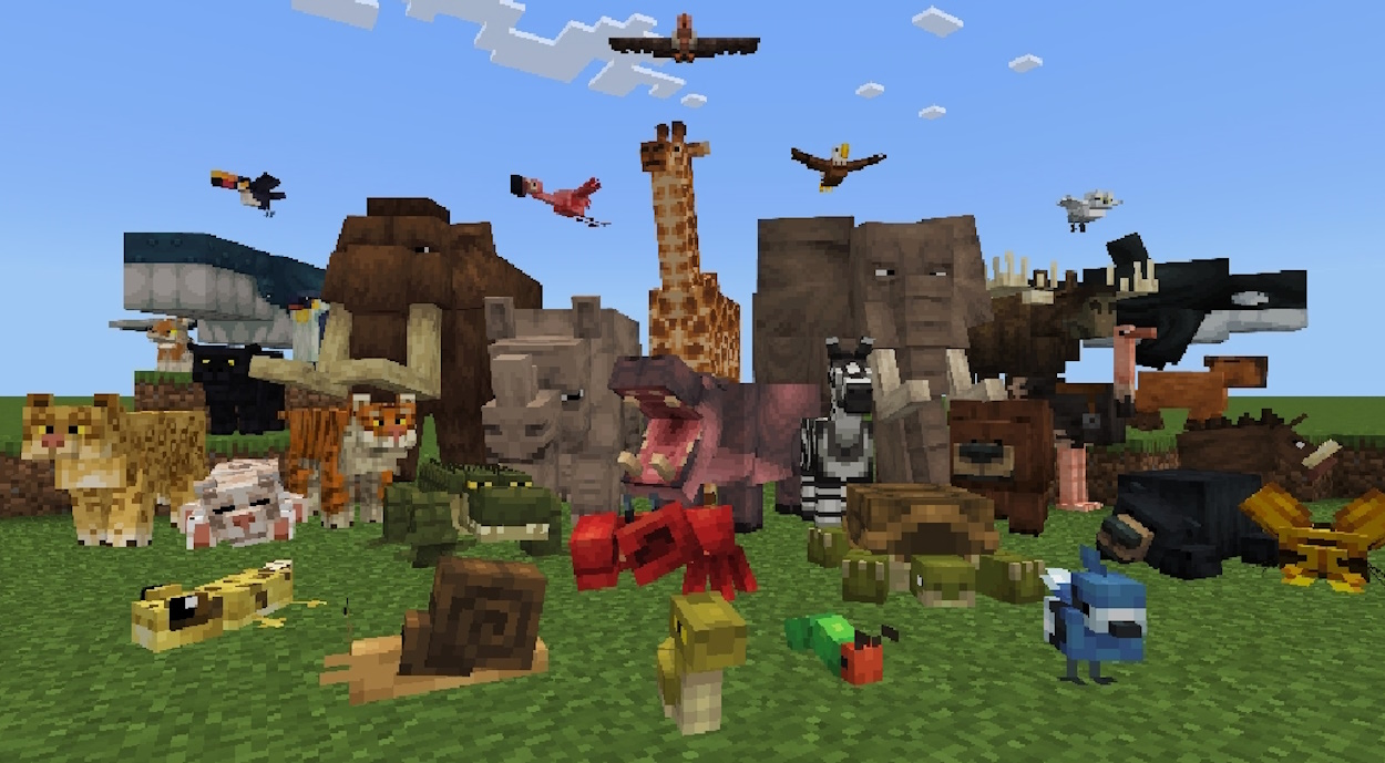 Animals from the Naturalist Minecraft Bedrock Add-On from the Marketplace