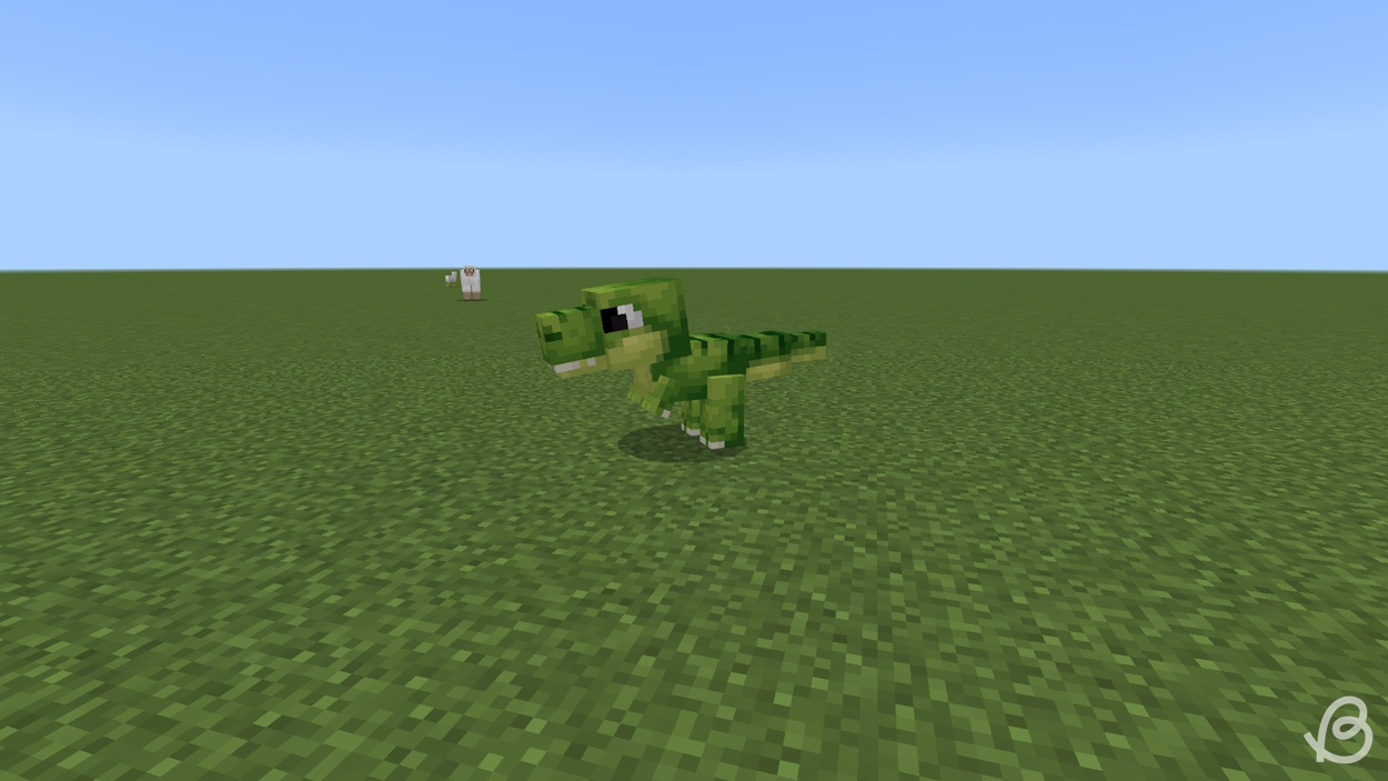 Green dinosaur in the Minecraft Bedrock world