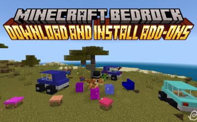 Amazing sparkling wool blocks, T-rex with a top hat and vehicles as part of Minecraft Bedrock add-ons