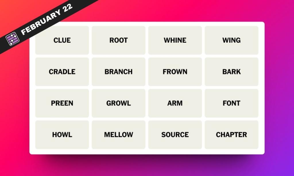 NYT Connections Hints and Answers for February 22, 2024

https://beebom.com/wp-content/uploads/2024/02/NYT-Connections-Feb-22-Featured.jpg?w=1024&quality=75