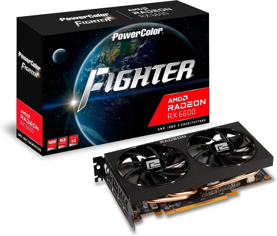PowerColor fighter variant of AMD Radeon RX 6600 budget graphics card under 200 usd