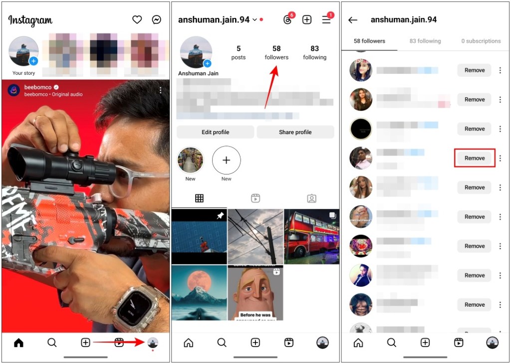 Remove user from Instagram followers list
