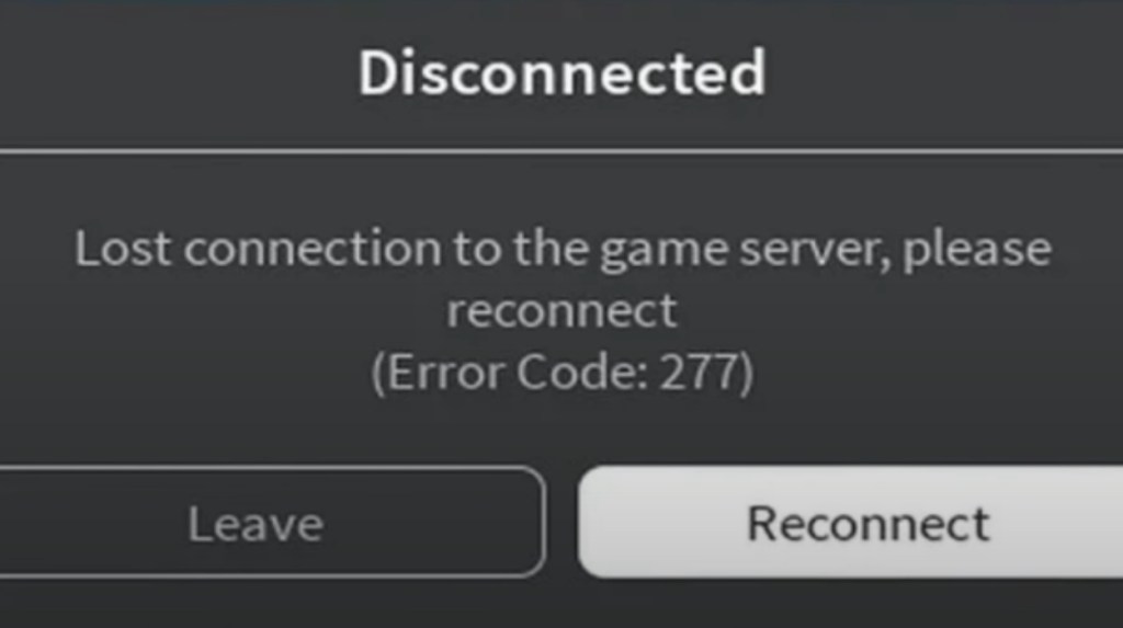 Roblox Error Code 277 message