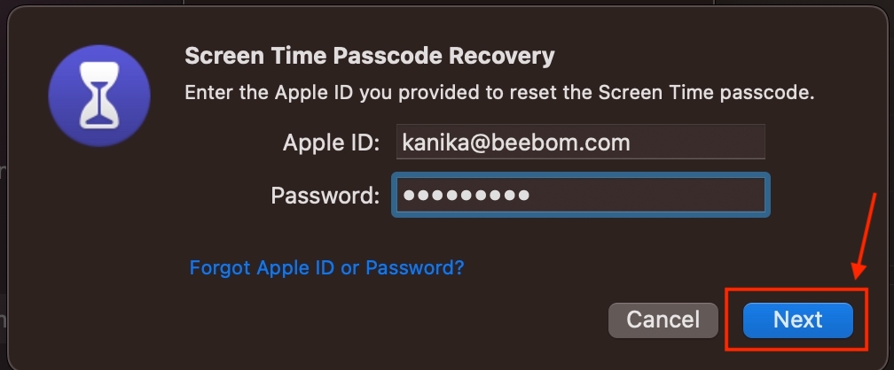 Screen Time Password Recovery on Mac