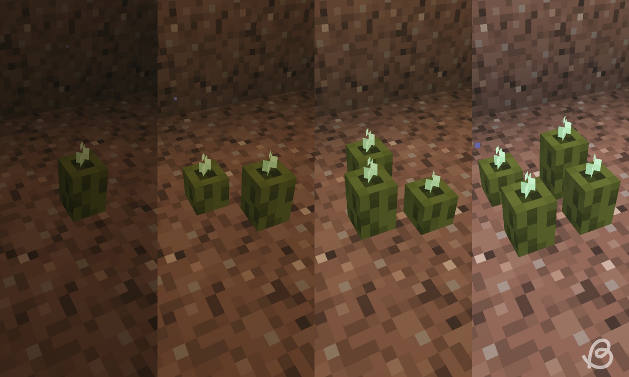Light level each of the sea pickle colony sizes produces in Minecraft