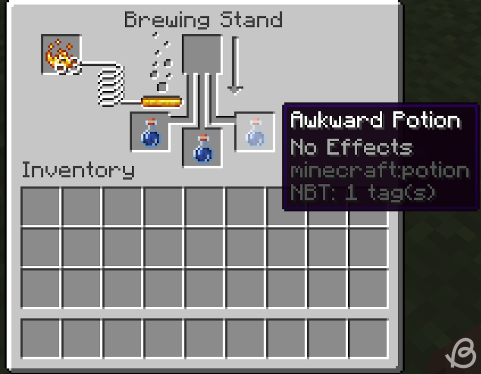 Awkward potions in the brewing stand's UI