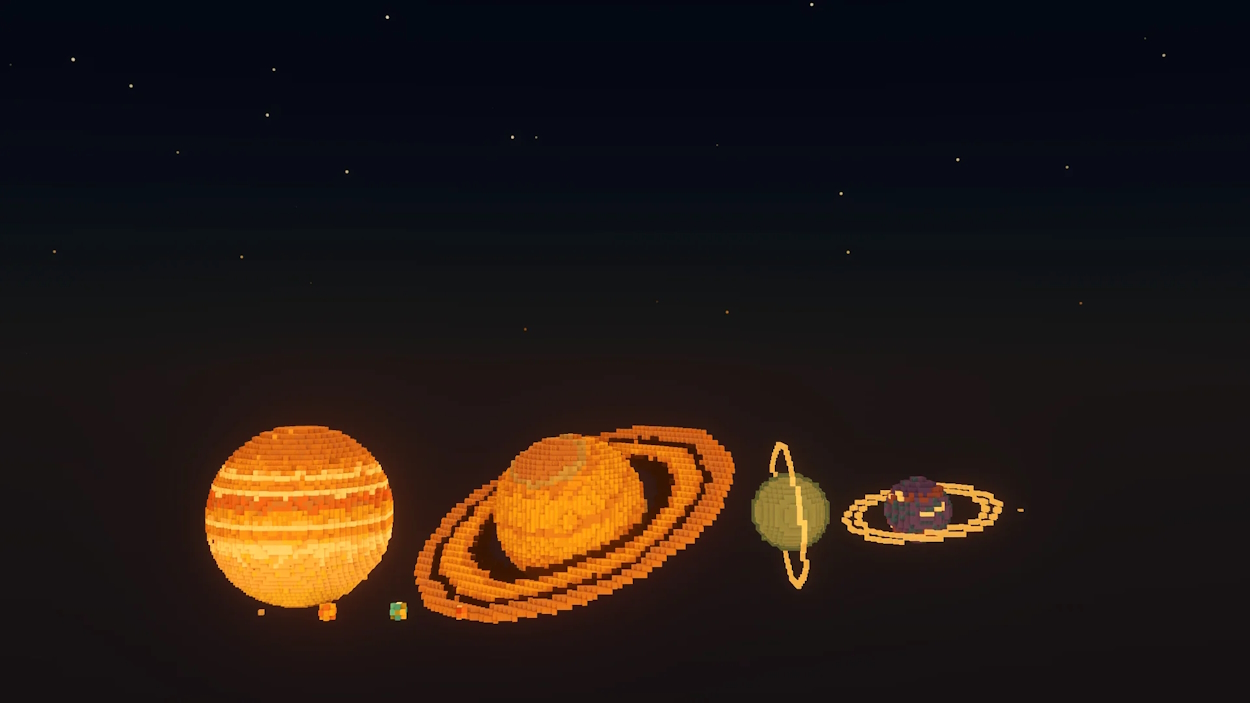 Solar system planets recreated in Minecraft