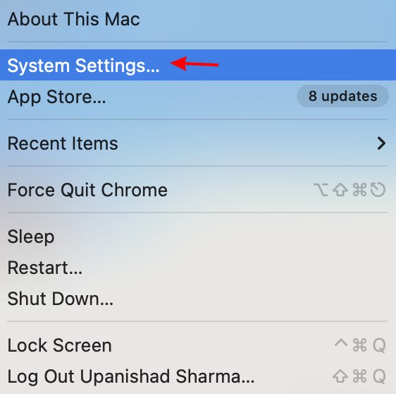 Open system settings mac