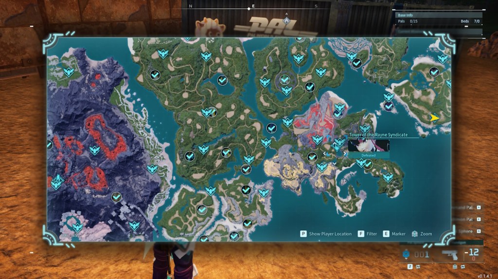 Tower boss 1 location on map