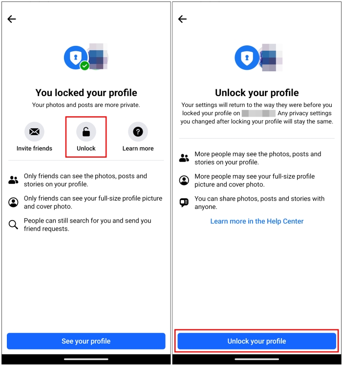 Unlock your profile on Facebook to use the Public sharing option