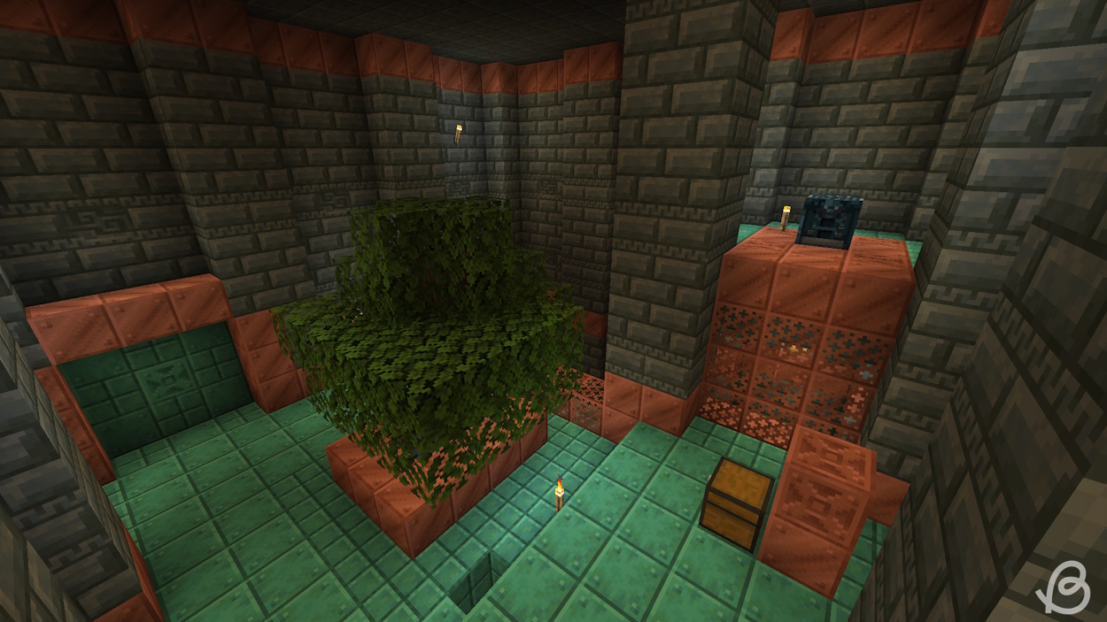 Vault in the tree room in trial chambers in Minecraft 1.21
