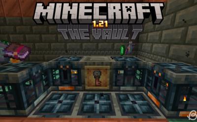 Multiple vault blocks that are both unlocked and locked in Minecraft 1.21