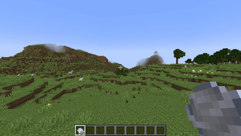 Player activating a target block from afar using the wind charge in Minecraft 1.21