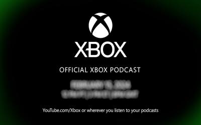 Xbox Podcast Banner with blurred schedule