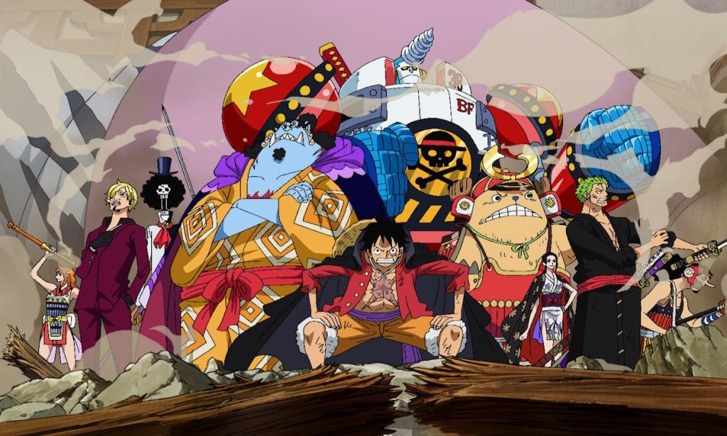 The Straw Hat crew assembled during the raid on Onigashima
