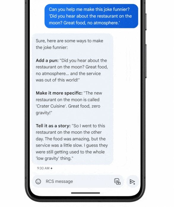 gemini in google messages app