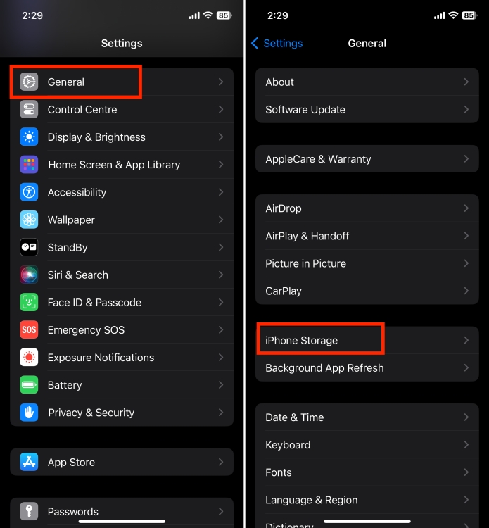 Delete iPhone apps from settings